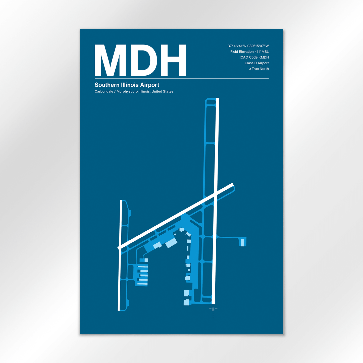 MDH | Carbondale / Murphysboro - Skyline Blue - 12×18" - No Frame