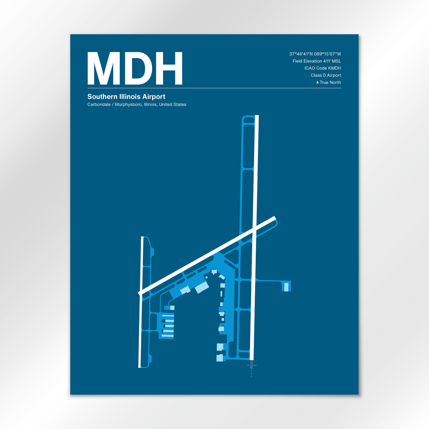 MDH | Carbondale / Murphysboro - Skyline Blue - 16×20" - No Frame