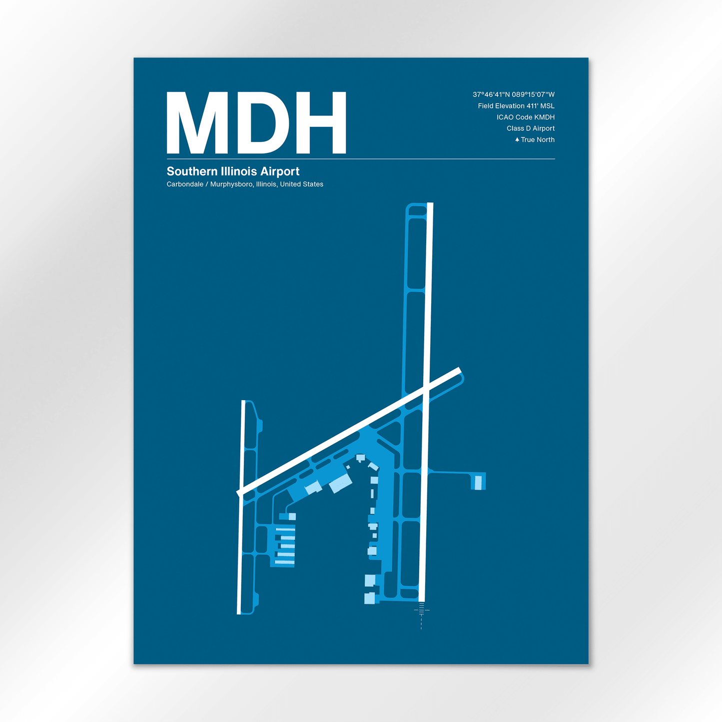 MDH | Carbondale / Murphysboro - Skyline Blue - 18×24" - No Frame