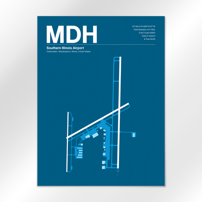 MDH | Carbondale / Murphysboro - Skyline Blue - 18×24" - No Frame