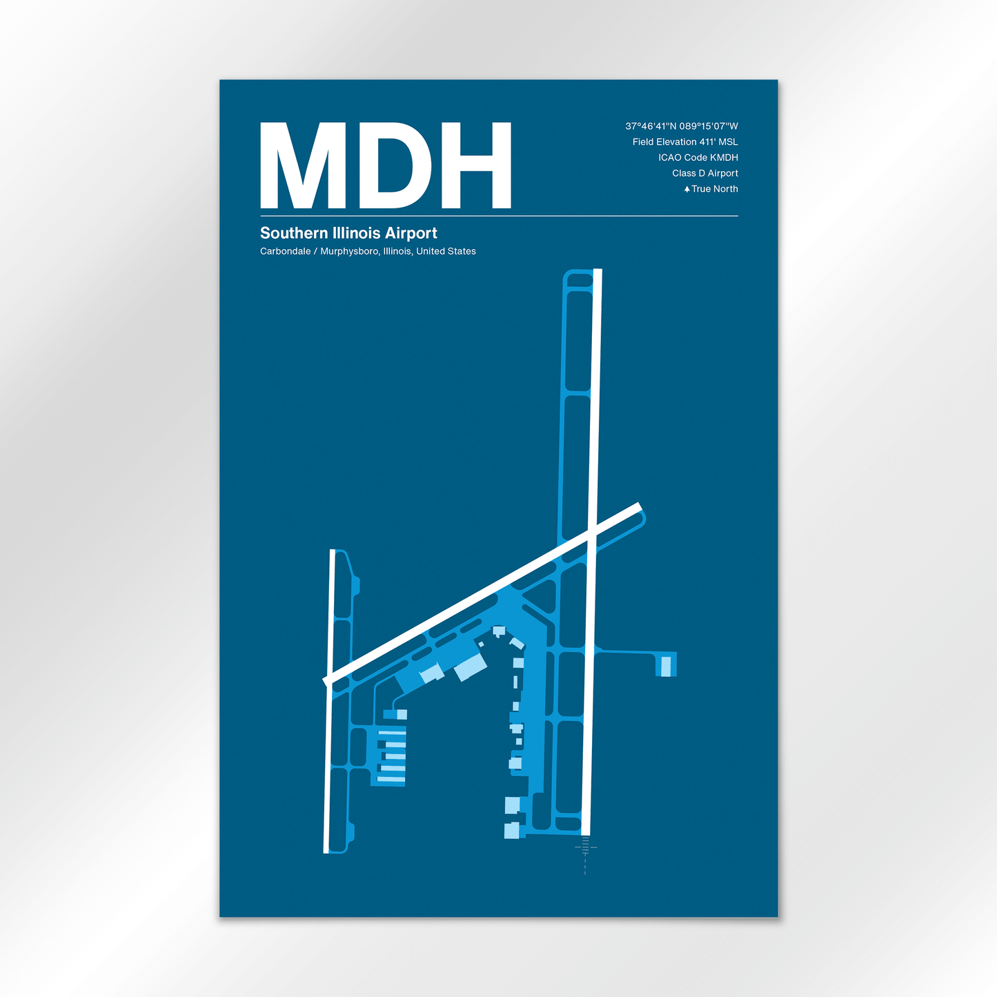 MDH | Carbondale / Murphysboro - Skyline Blue - 24×36" - No Frame