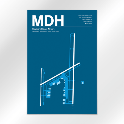 MDH | Carbondale / Murphysboro - Skyline Blue - 24×36" - No Frame