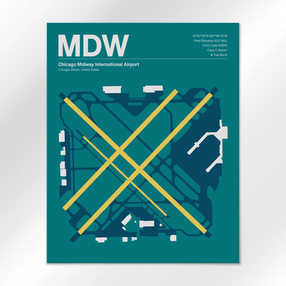 MDW | Chicago - Mid - Century Moss - 16×20" - No Frame