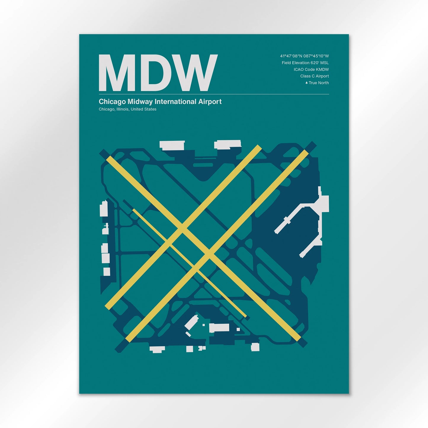 MDW | Chicago - Mid - Century Moss - 18×24" - No Frame