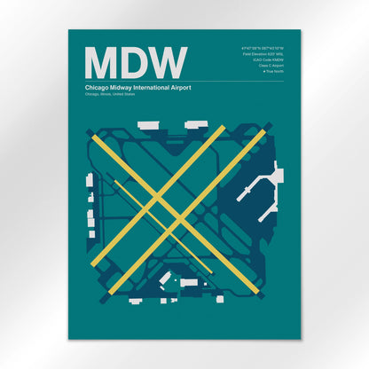 MDW | Chicago - Mid - Century Moss - 18×24" - No Frame