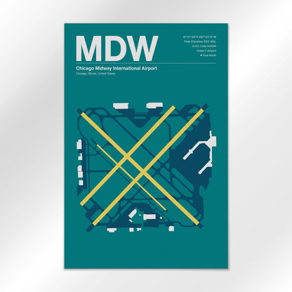 MDW | Chicago - Mid - Century Moss - 24×36" - No Frame