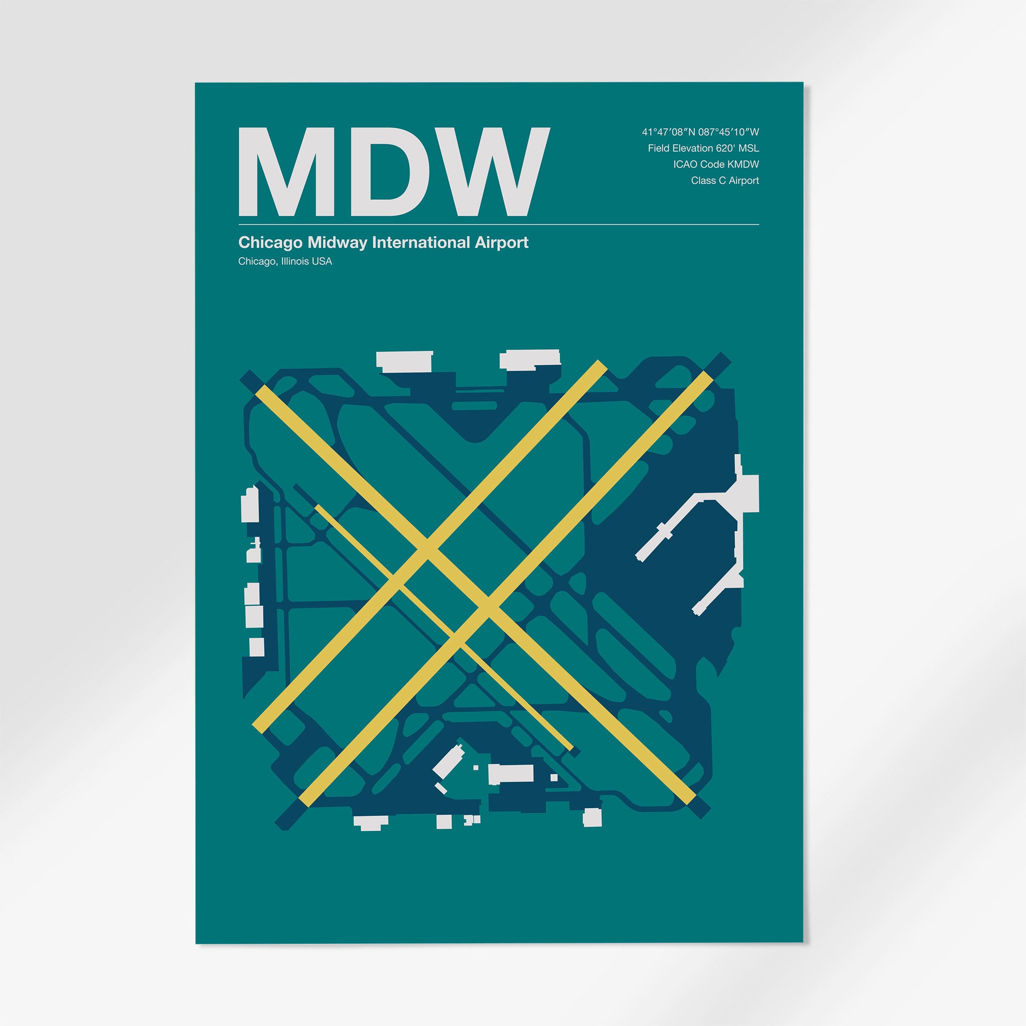 MDW | Chicago - 12×18" - Mid - Century Moss - No Frame