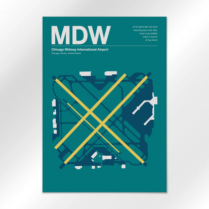 MDW | Chicago - Mid - Century Moss - A2 - No Frame