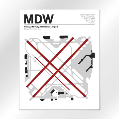 MDW | Chicago - Mid - Century Modern - 16×20" - No Frame