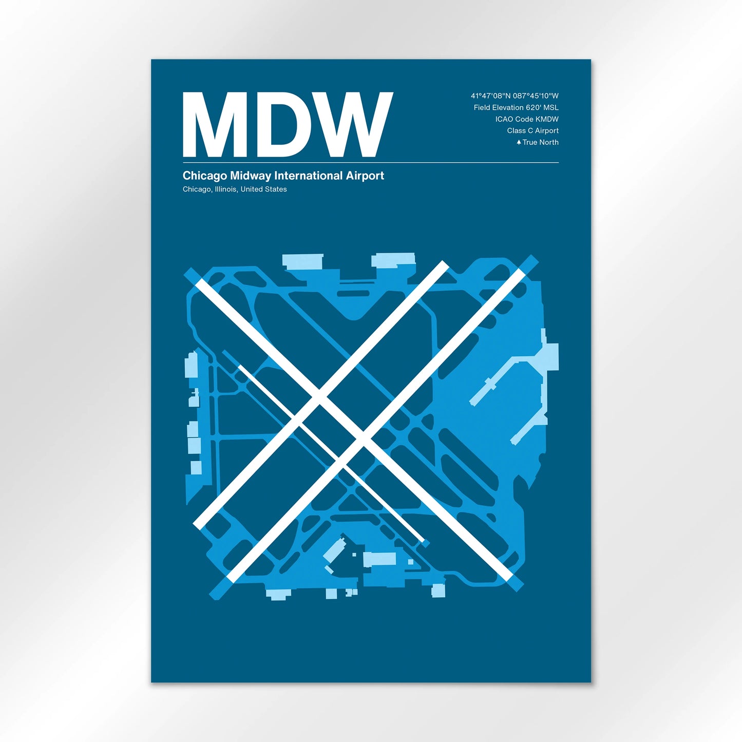 MDW | Chicago - Skyline Blue - A1 - No Frame
