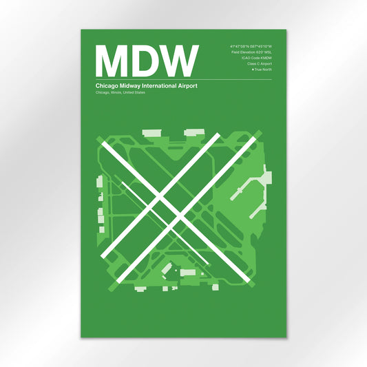 MDW | Chicago - Overland Green - 12×18" - No Frame