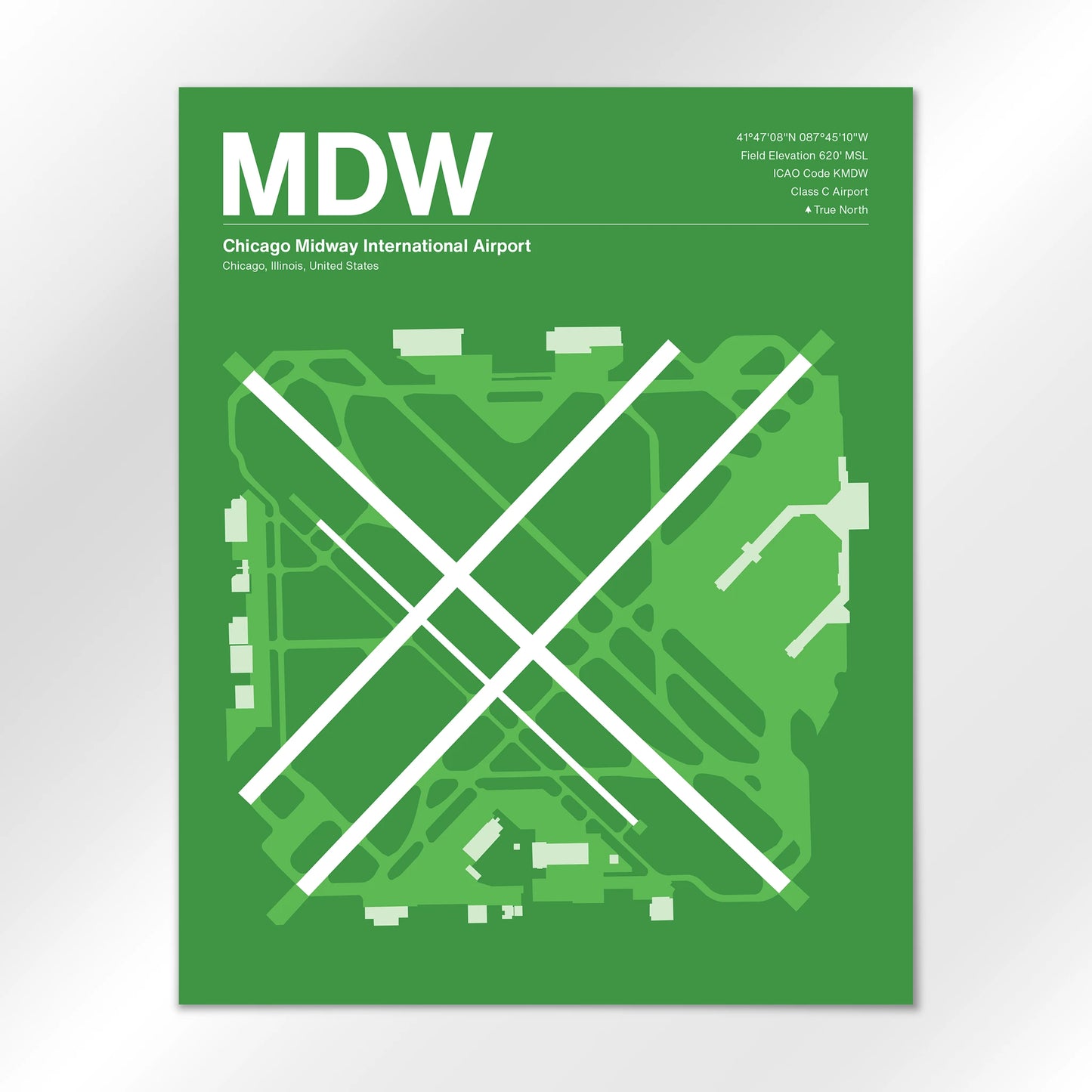 MDW | Chicago - Overland Green - 16×20" - No Frame