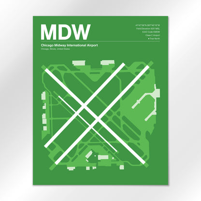 MDW | Chicago - Overland Green - 16×20" - No Frame