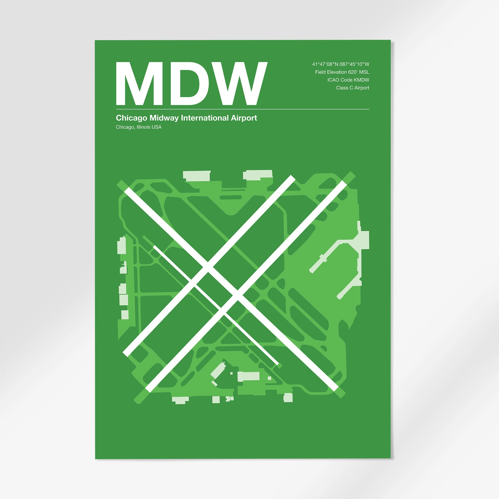 MDW | Chicago - 12×18" - Overland Green - No Frame