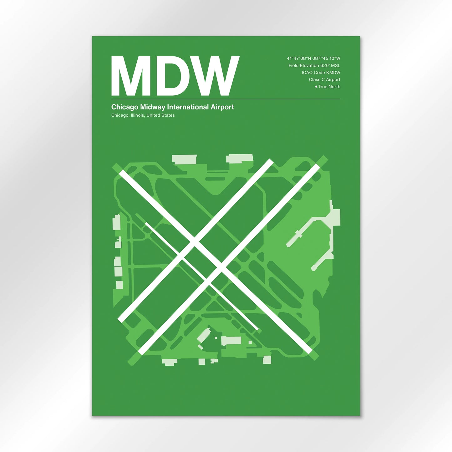 MDW | Chicago - Overland Green - A1 - No Frame