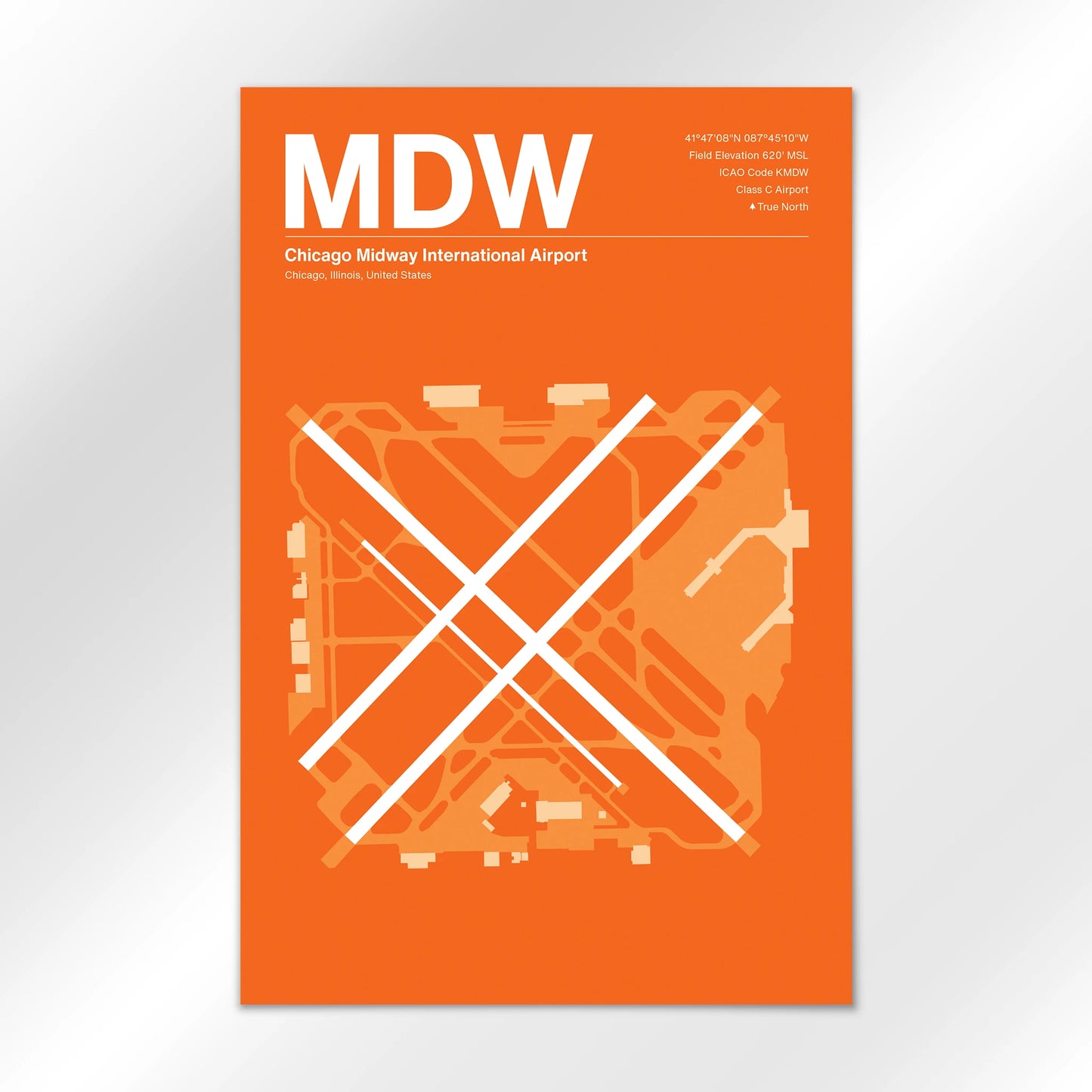 MDW | Chicago - Sunset Orange - 24×36" - No Frame