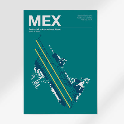 MEX | Mexico City - 12×18" - Mid - Century Moss - No Frame