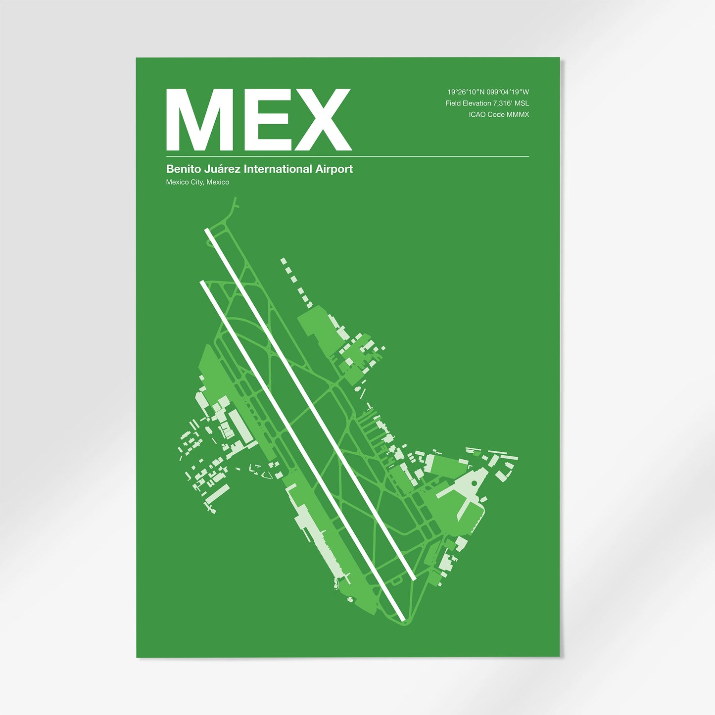 MEX | Mexico City - 12×18" - Overland Green - No Frame