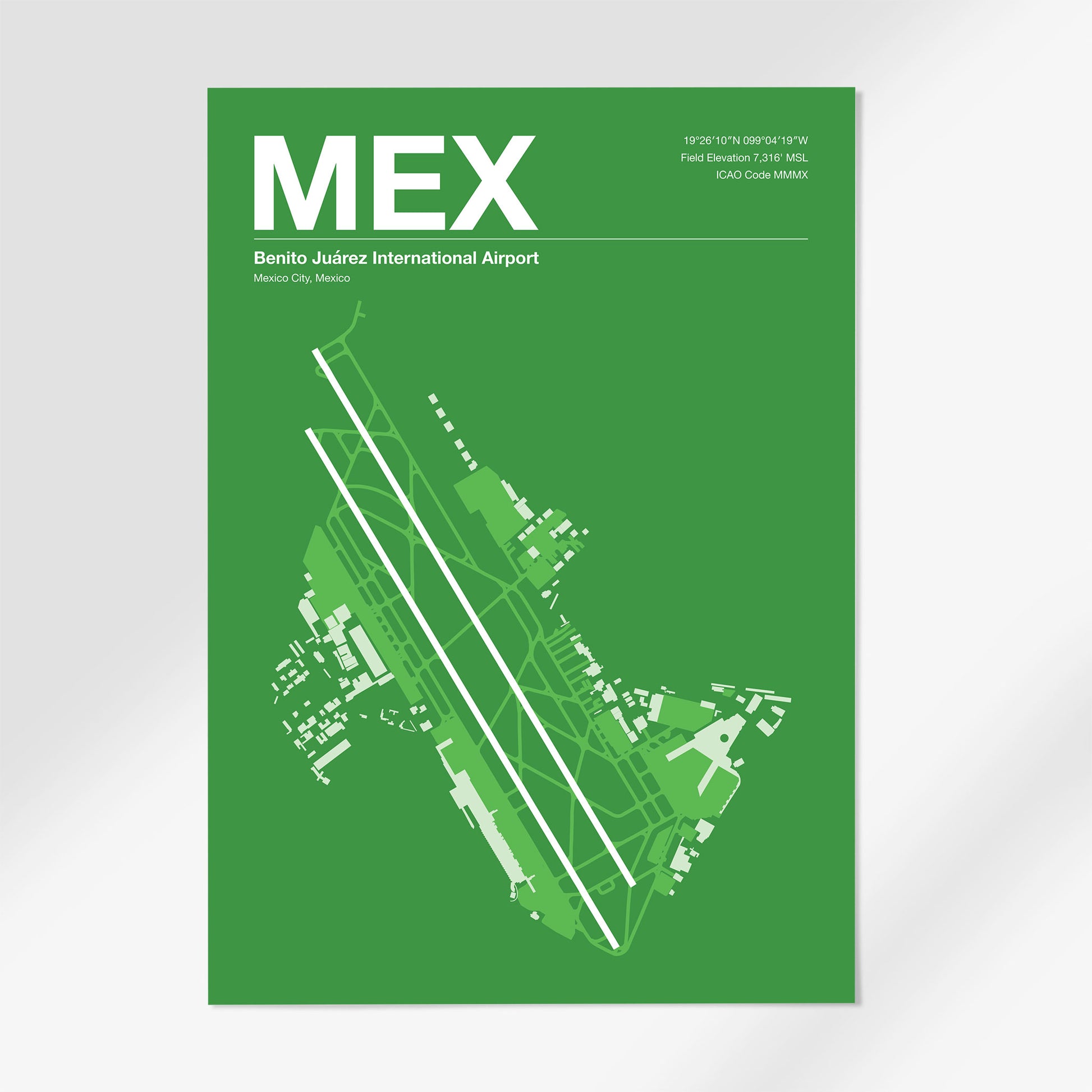 MEX | Mexico City - 12×18" - Overland Green - No Frame