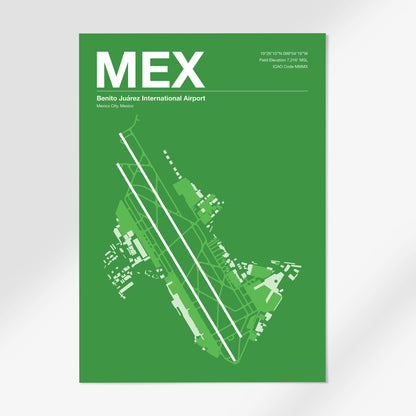 MEX | Mexico City - 12×18" - Overland Green - No Frame