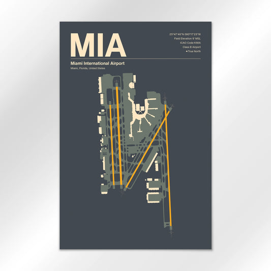 MIA | Miami - Mid - Century Slate - 12×18" - No Frame