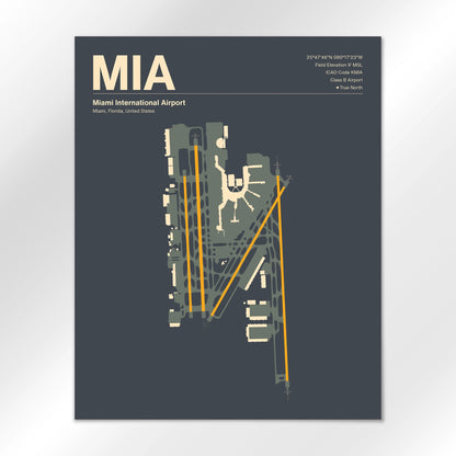 MIA | Miami - Mid - Century Slate - 16×20" - No Frame