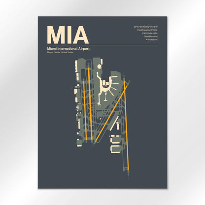 MIA | Miami - Mid - Century Slate - 18×24" - No Frame