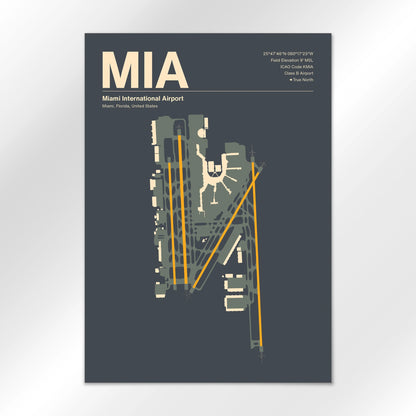 MIA | Miami - Mid - Century Slate - A2 - No Frame