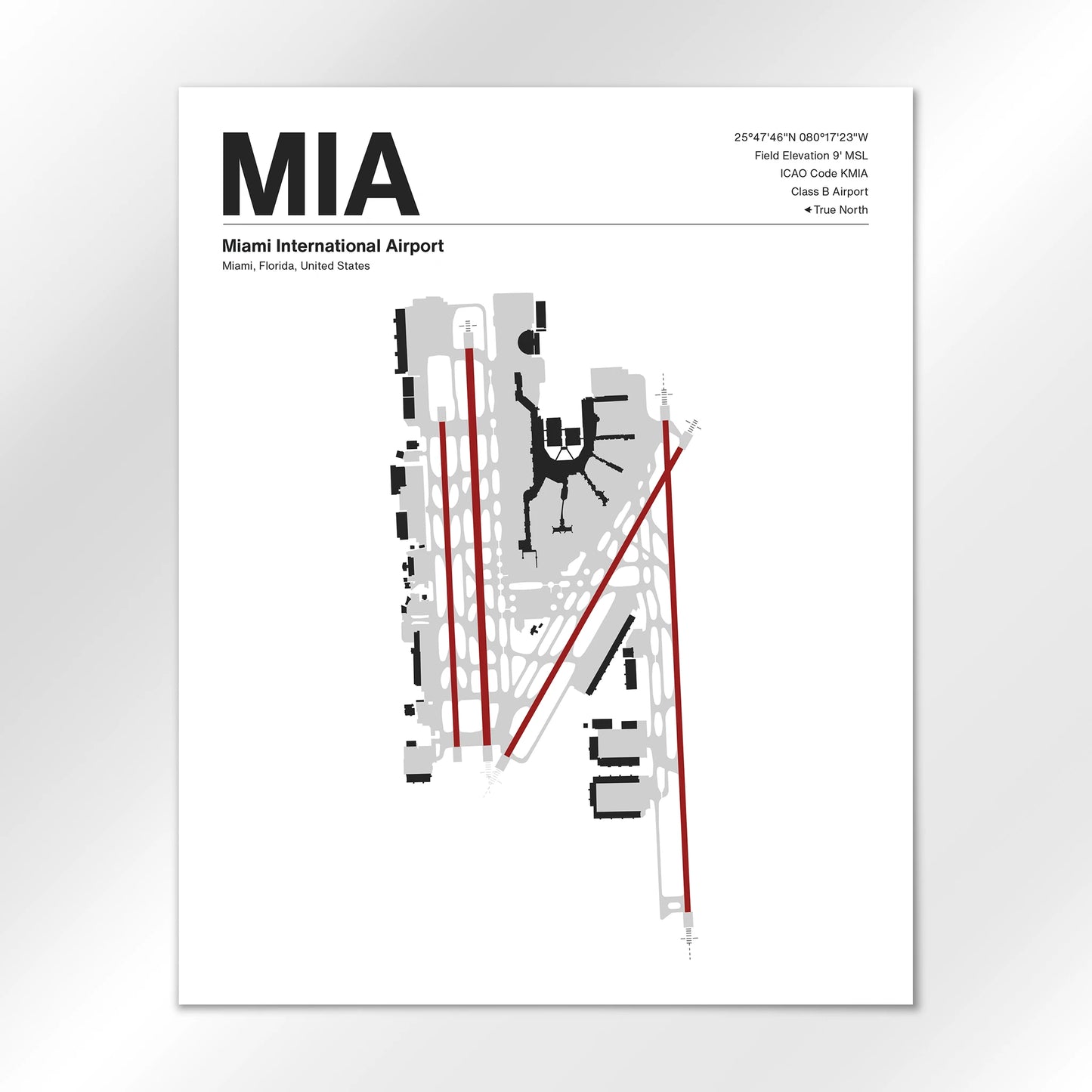 MIA | Miami - Mid - Century Modern - 16×20" - No Frame