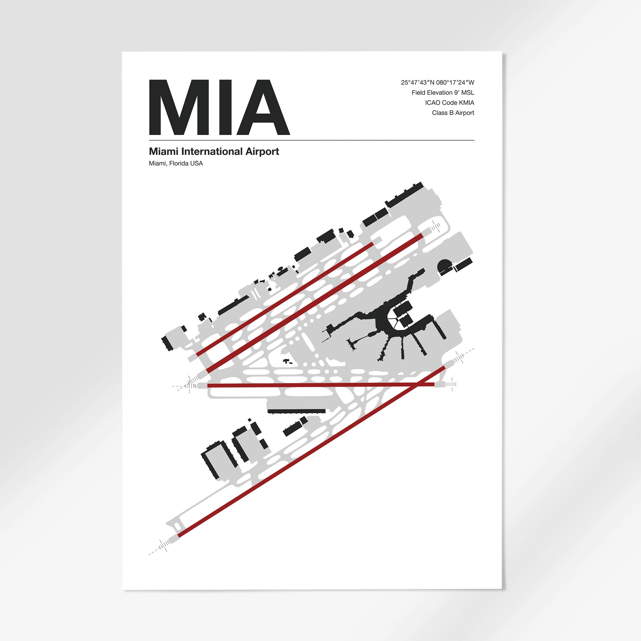 MIA | Miami - A3 - Mid - Century Modern - No Frame