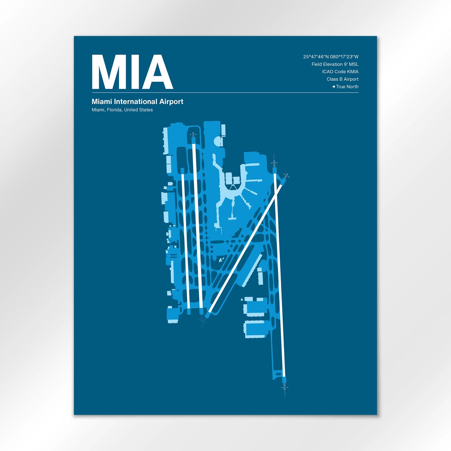 MIA | Miami - Skyline Blue - 16×20" - No Frame