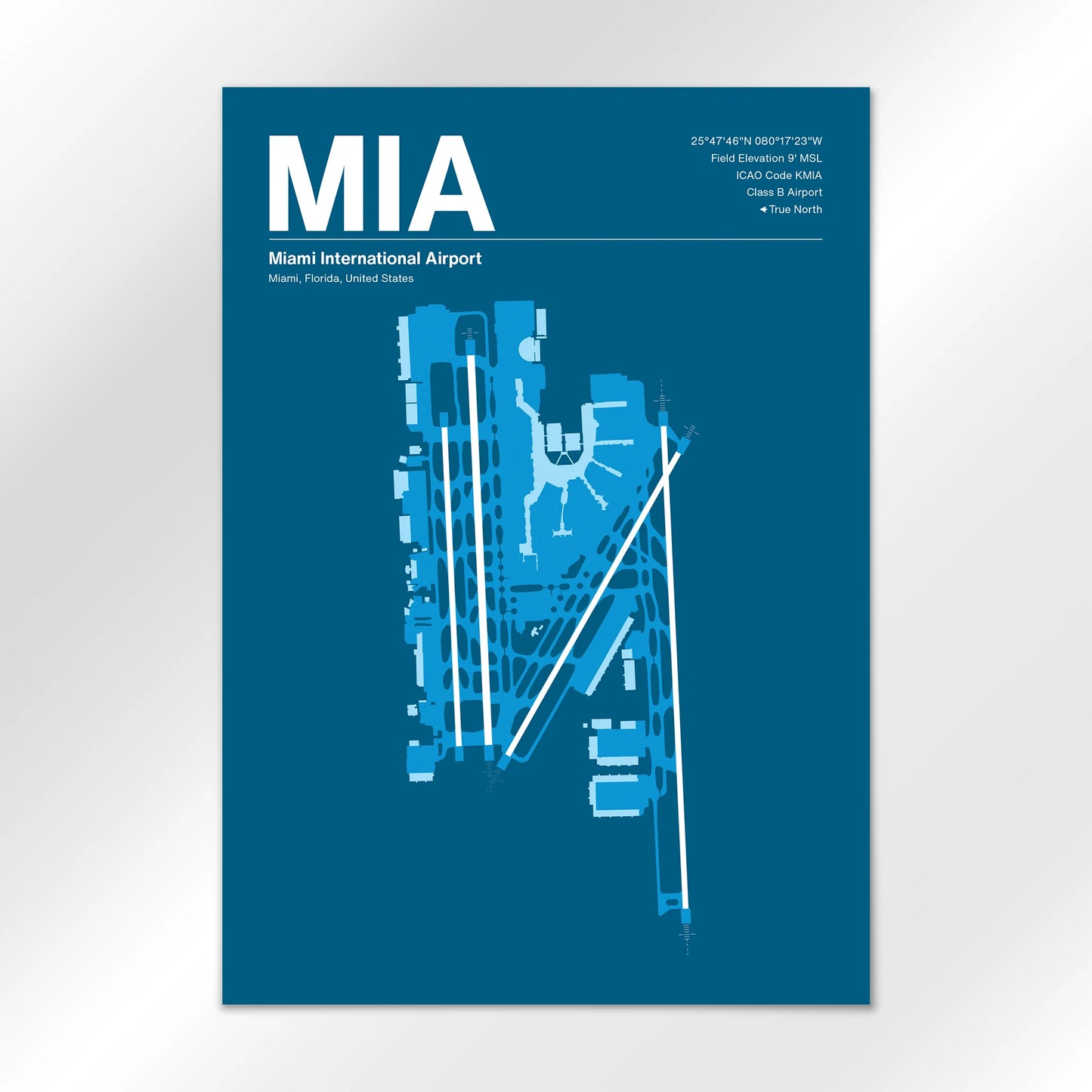MIA | Miami - Skyline Blue - A2 - No Frame