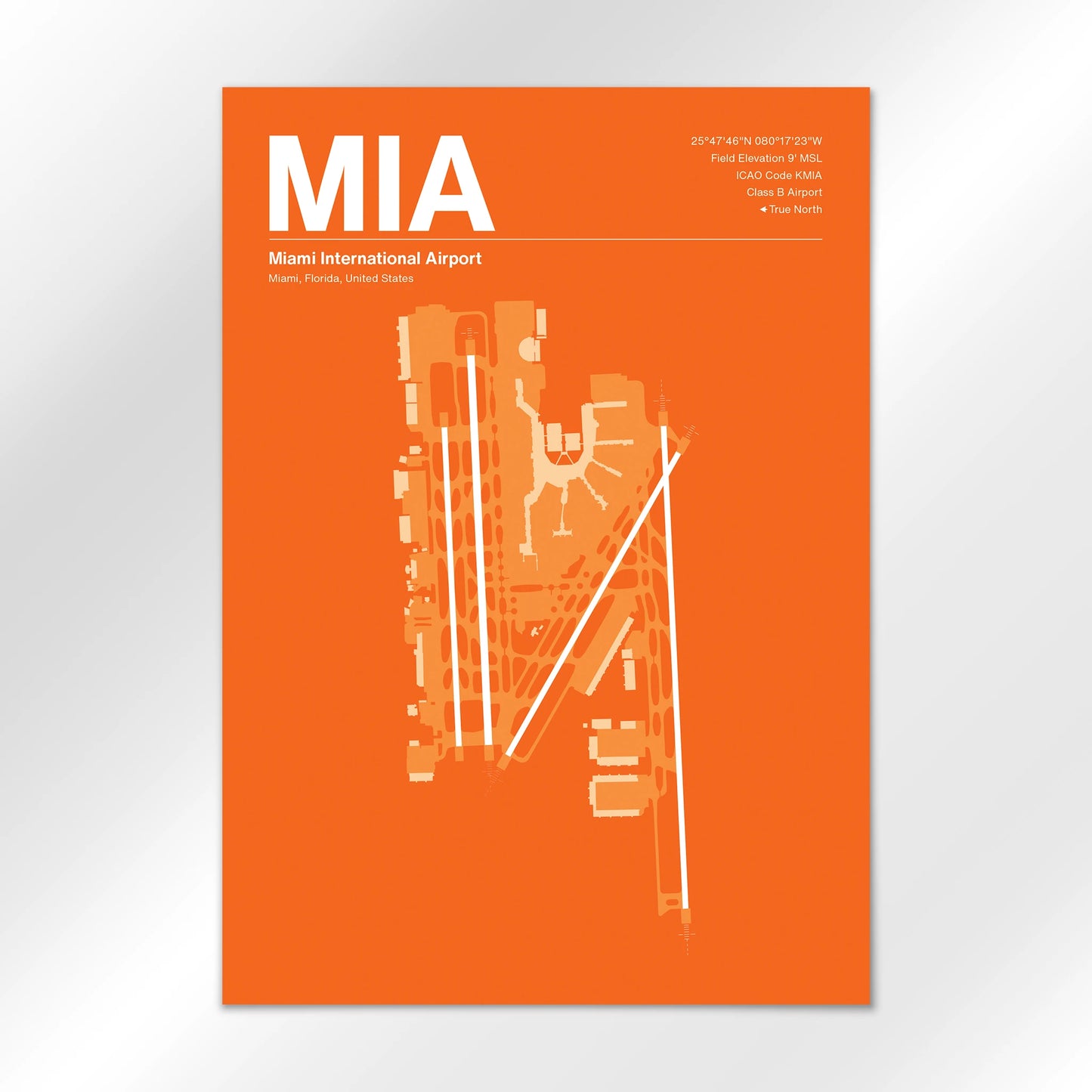 MIA | Miami - Sunset Orange - A3 - No Frame