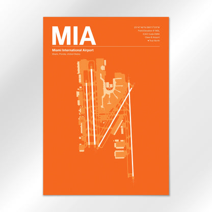 MIA | Miami - Sunset Orange - A3 - No Frame