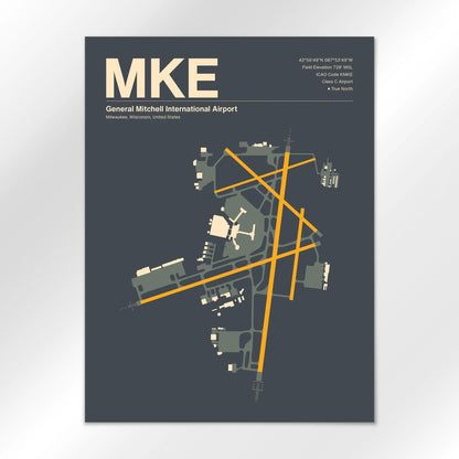 MKE | Milwaukee - Mid - Century Slate - 18×24" - No Frame
