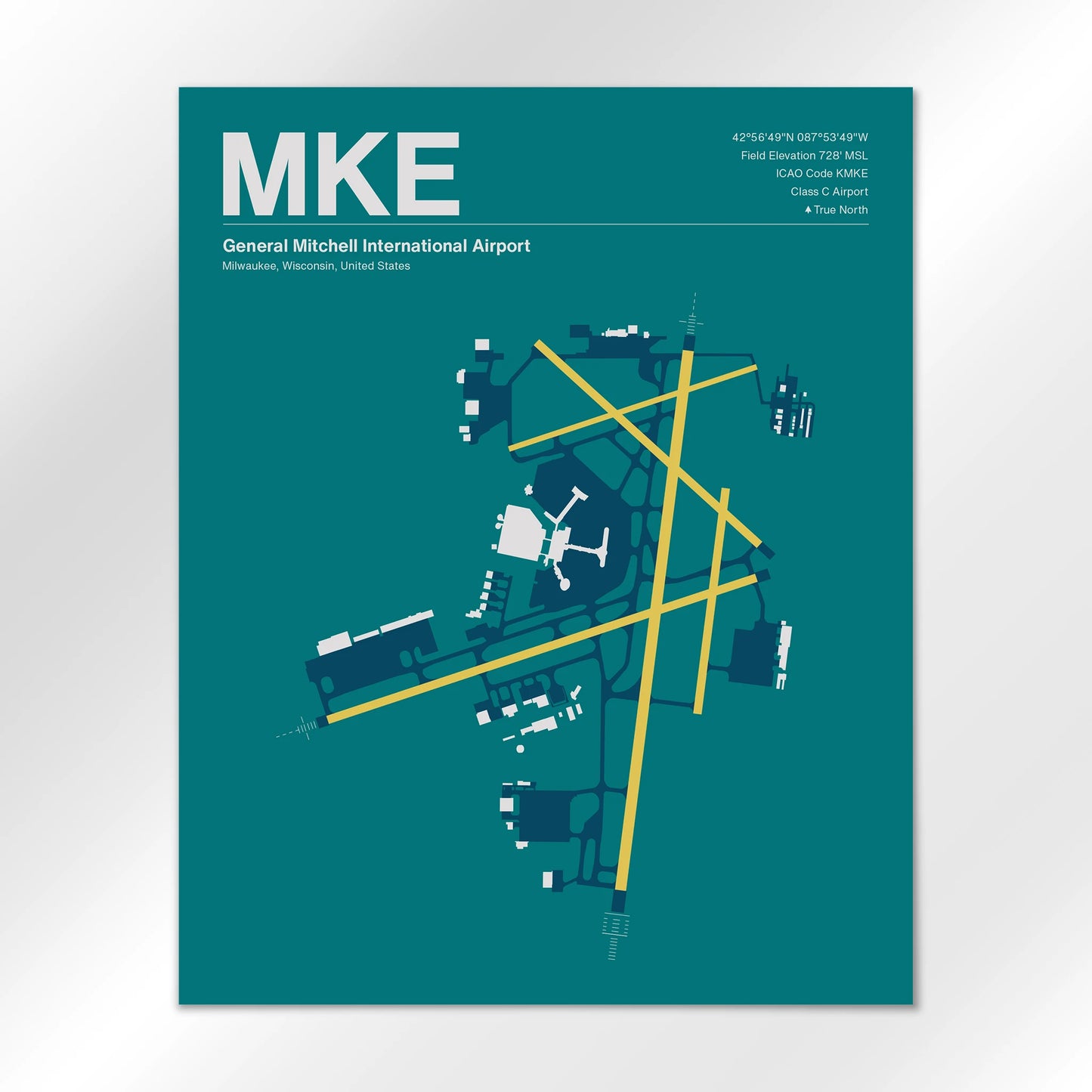 MKE | Milwaukee - Mid - Century Moss - 16×20" - No Frame