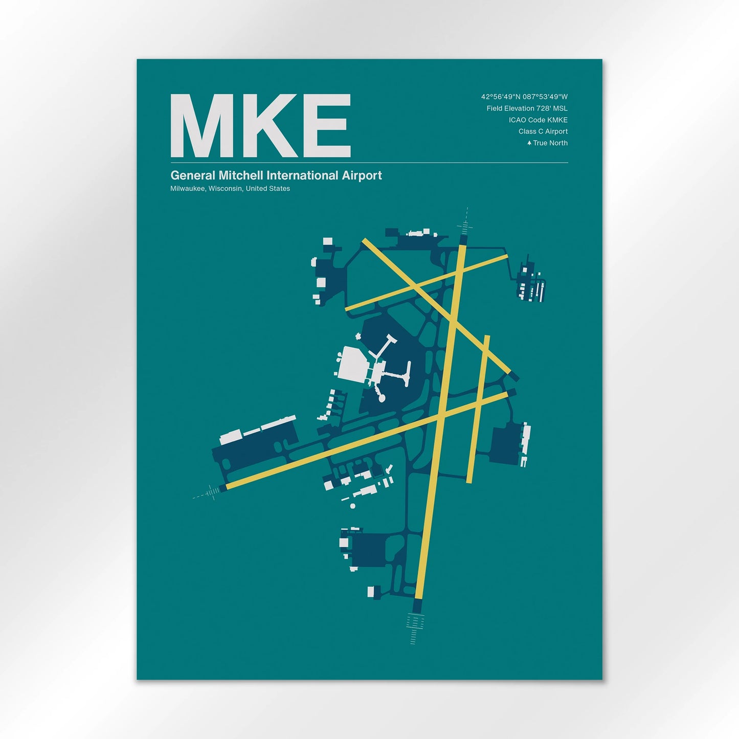 MKE | Milwaukee - Mid - Century Moss - 18×24" - No Frame