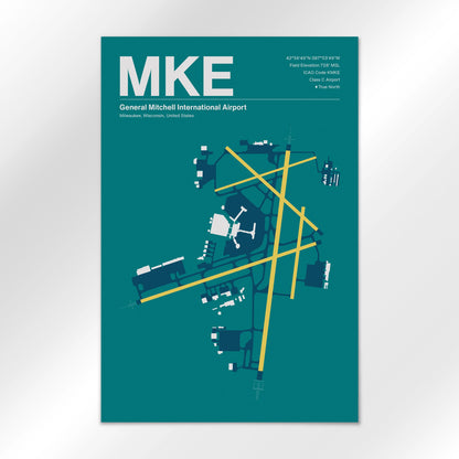 MKE | Milwaukee - Mid - Century Moss - 24×36" - No Frame