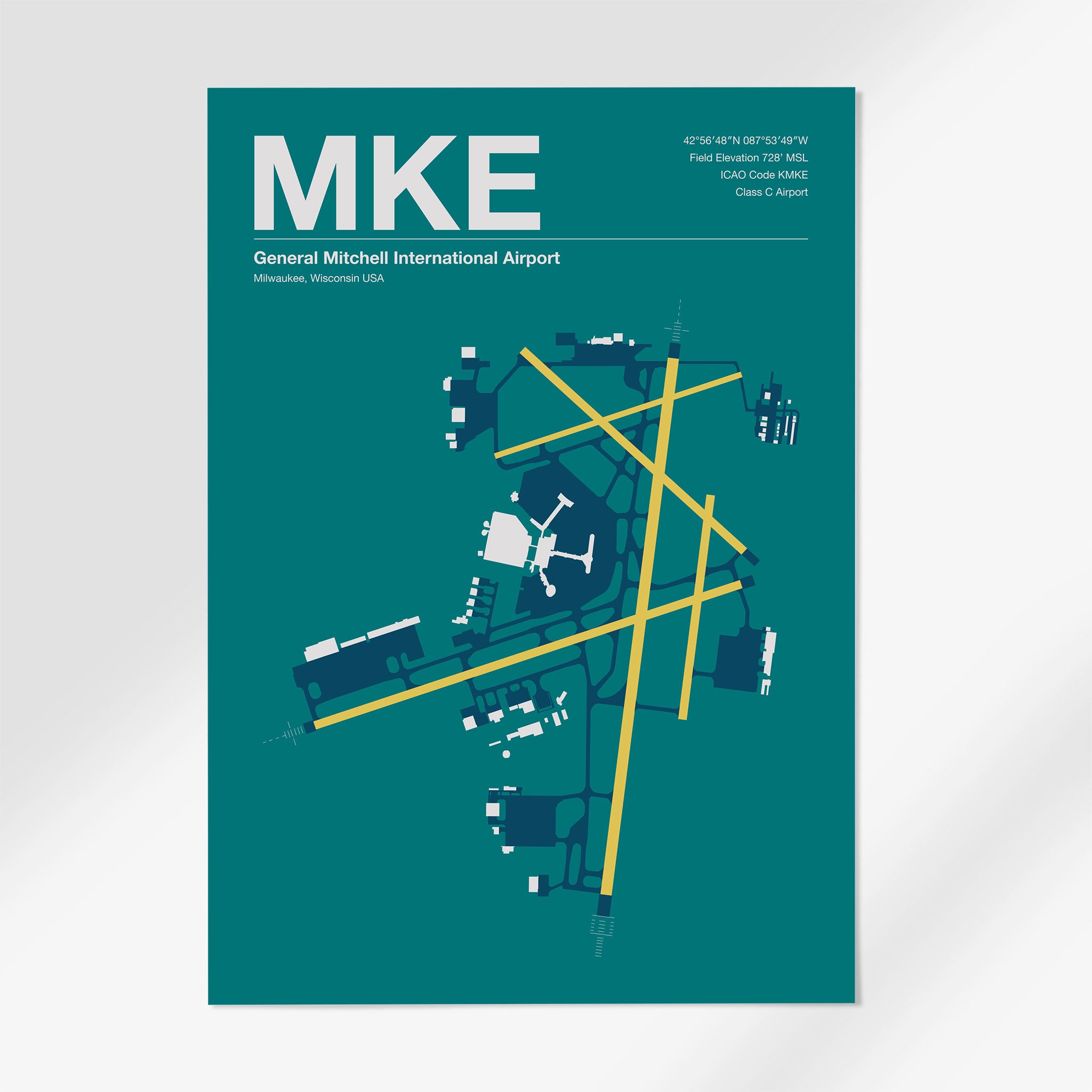 MKE | Milwaukee - A3 - Mid - Century Moss - No Frame