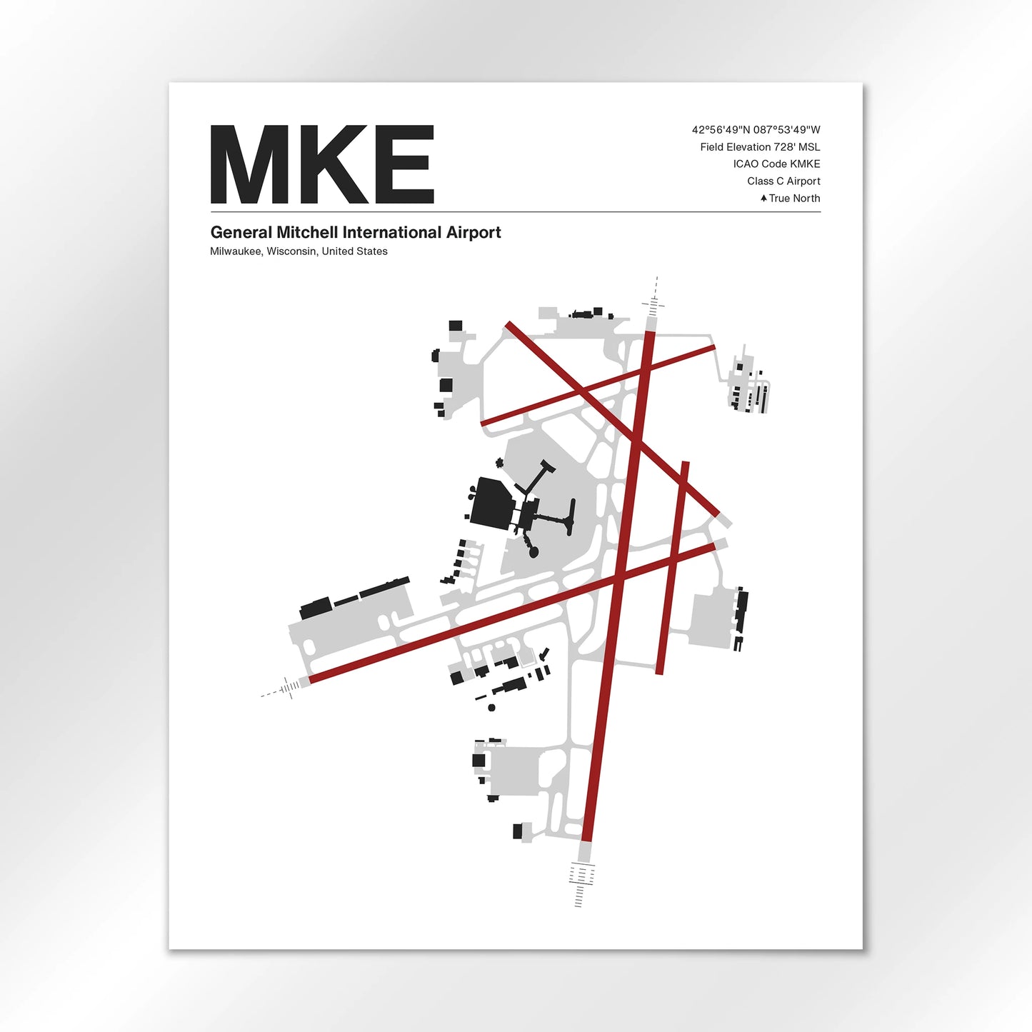 MKE | Milwaukee - Mid - Century Modern - 16×20" - No Frame