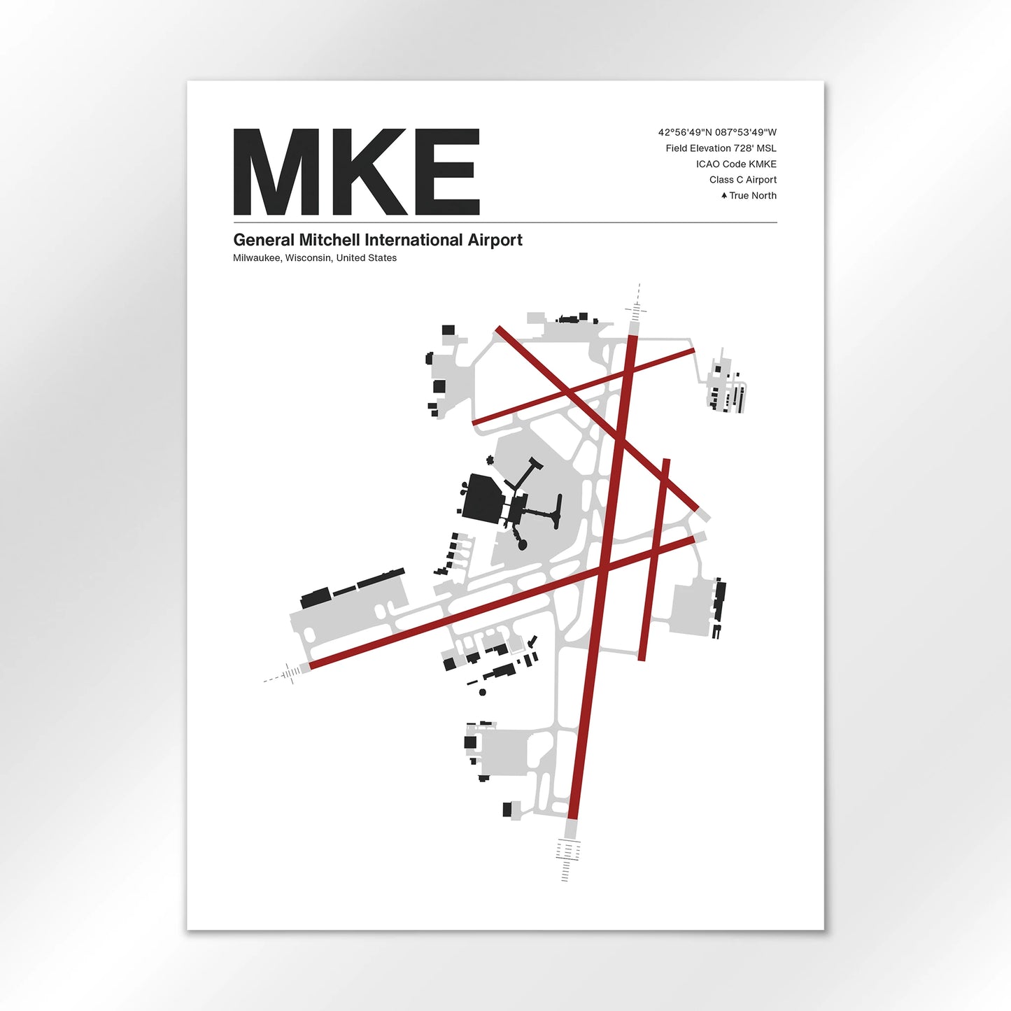 MKE | Milwaukee - Mid - Century Modern - 18×24" - No Frame