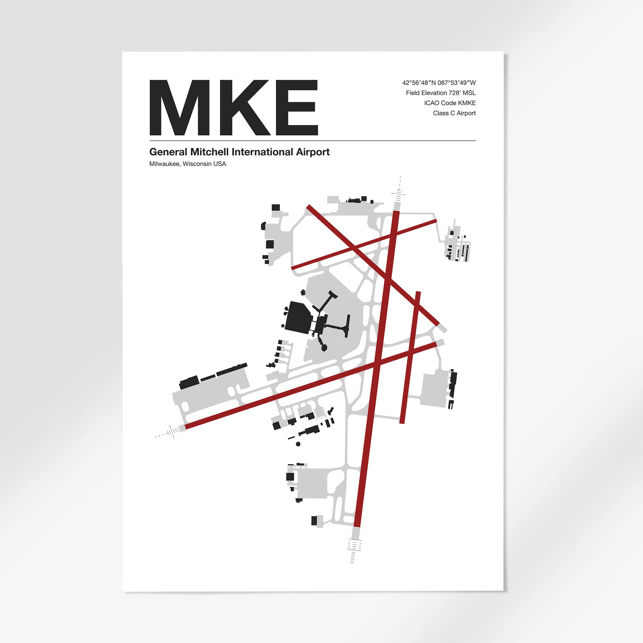 MKE | Milwaukee - A3 - Mid - Century Modern - No Frame