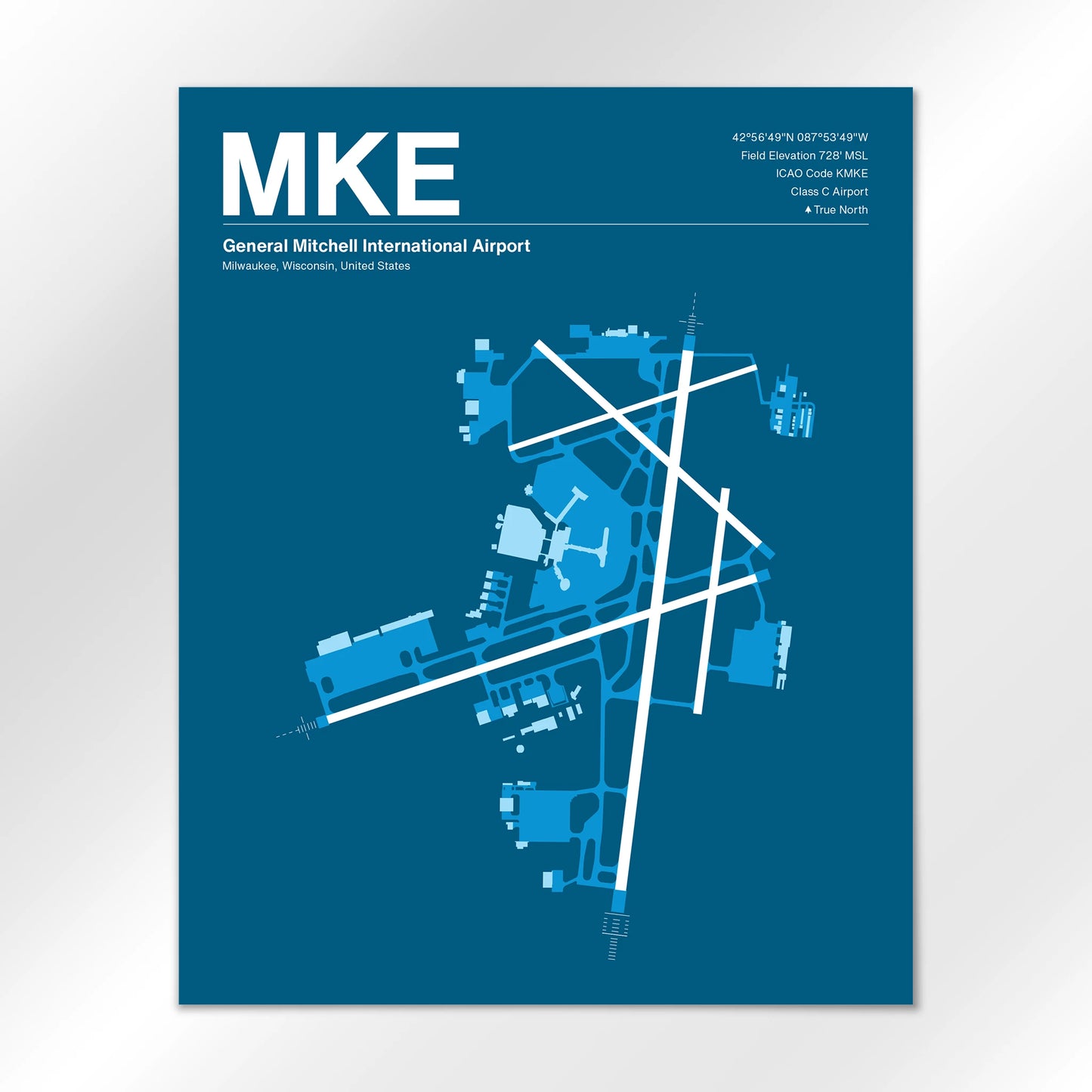 MKE | Milwaukee - Skyline Blue - 16×20" - No Frame