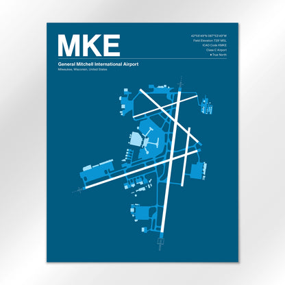 MKE | Milwaukee - Skyline Blue - 16×20" - No Frame
