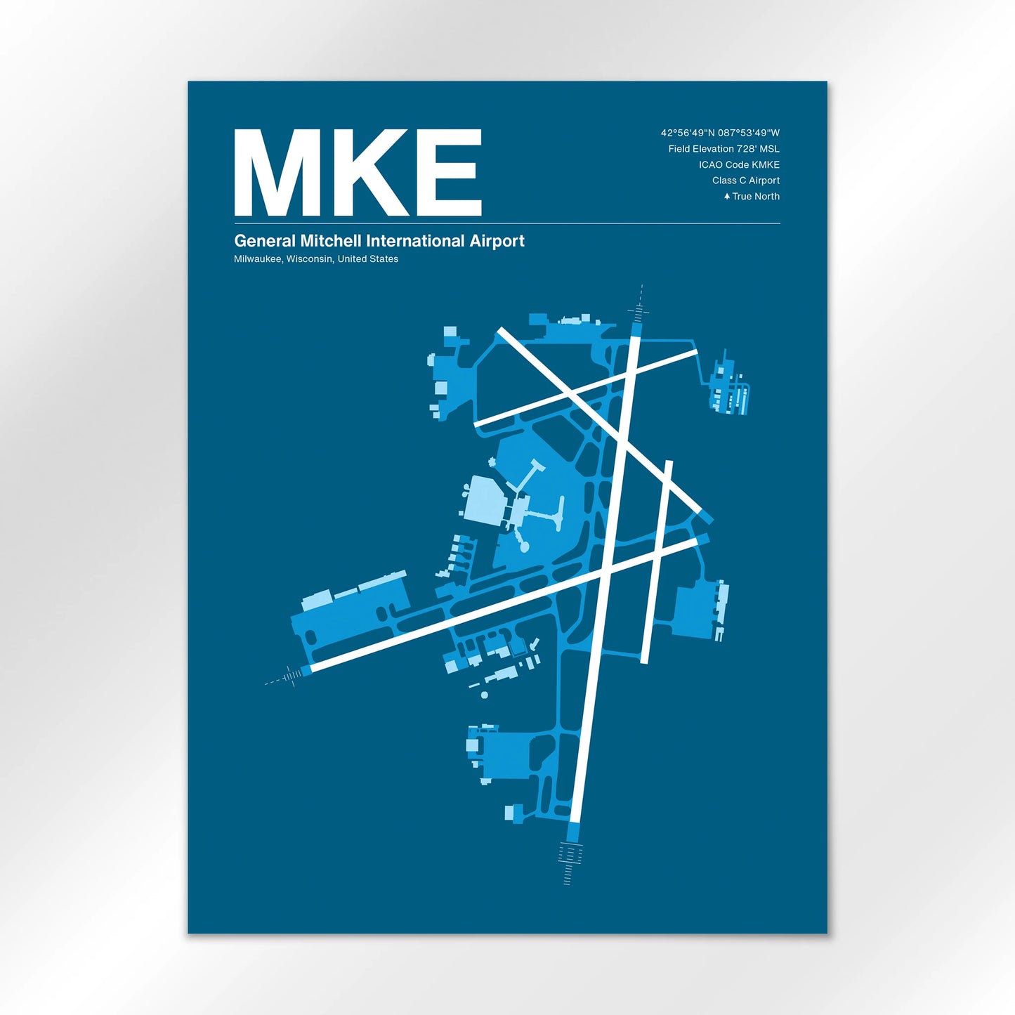 MKE | Milwaukee - Skyline Blue - 18×24" - No Frame