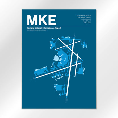 MKE | Milwaukee - Skyline Blue - 18×24" - No Frame