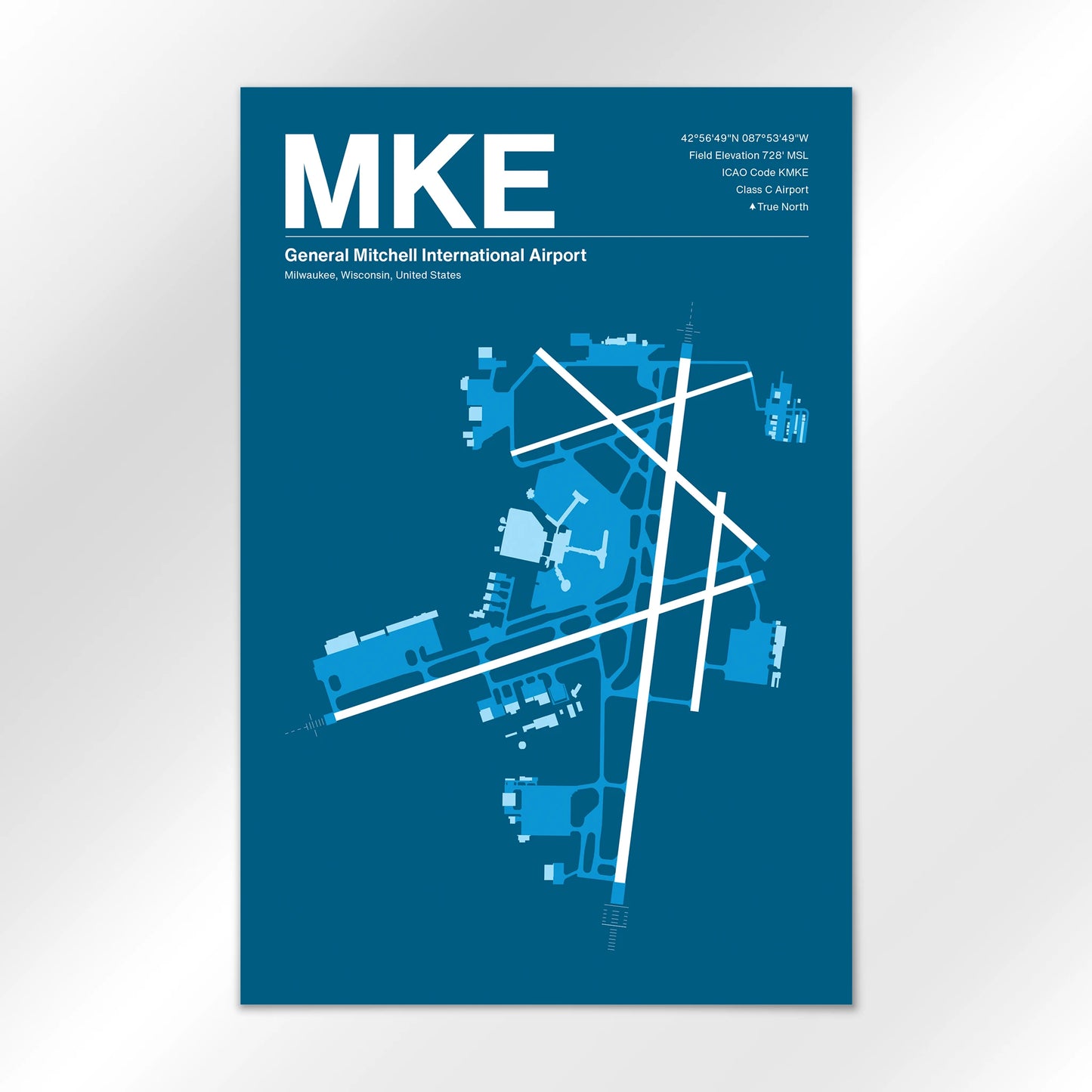 MKE | Milwaukee - Skyline Blue - 24×36" - No Frame