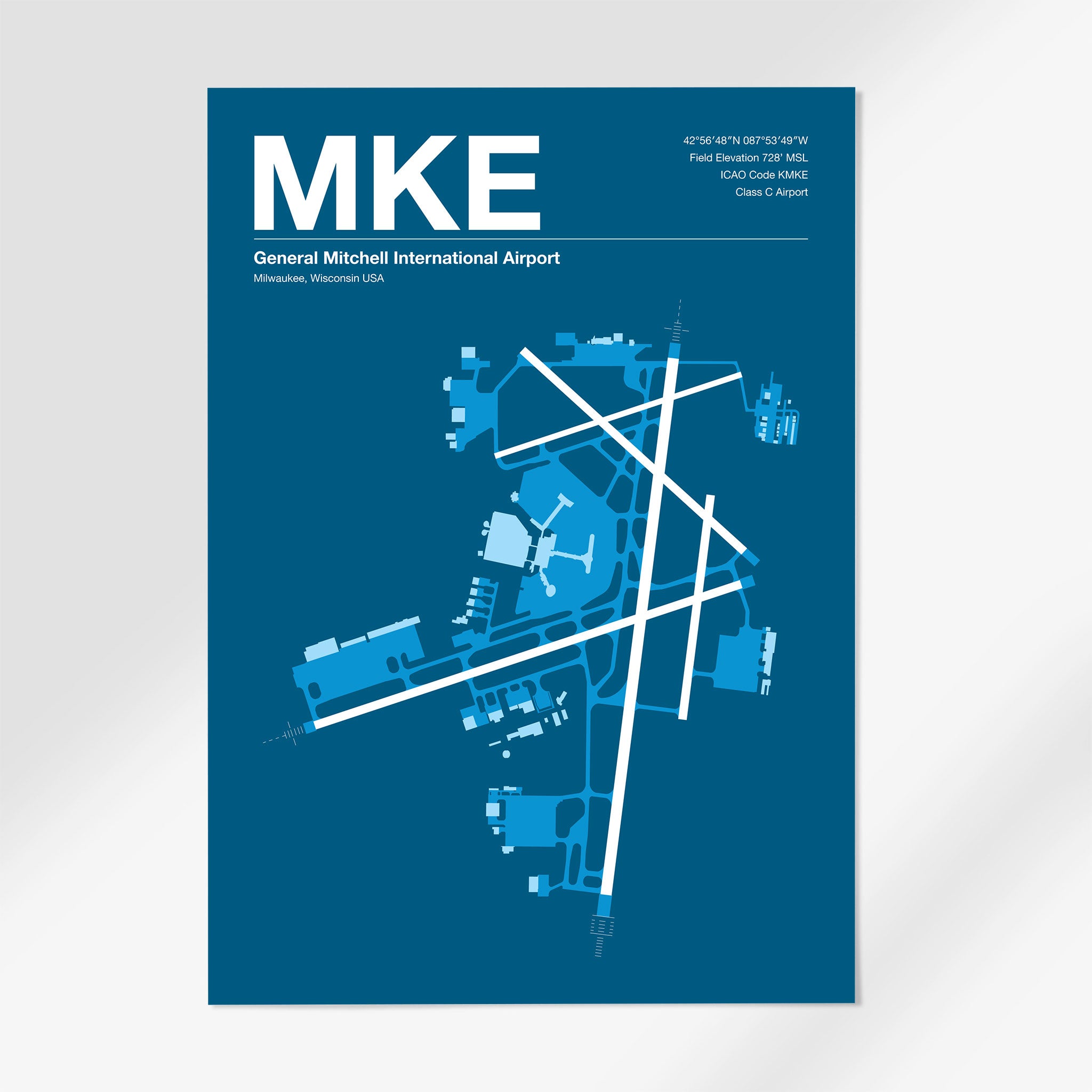 MKE | Milwaukee - A3 - Skyline Blue - No Frame