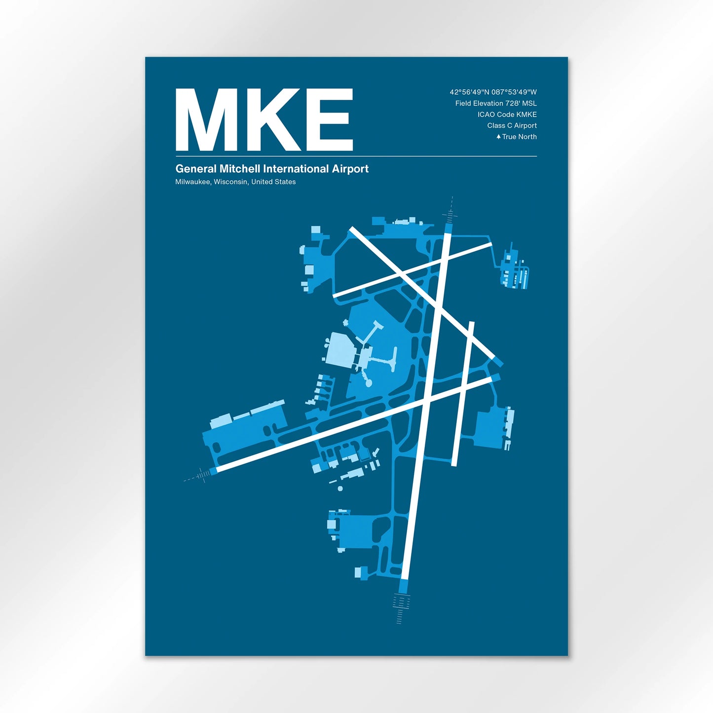 MKE | Milwaukee - Skyline Blue - A3 - No Frame