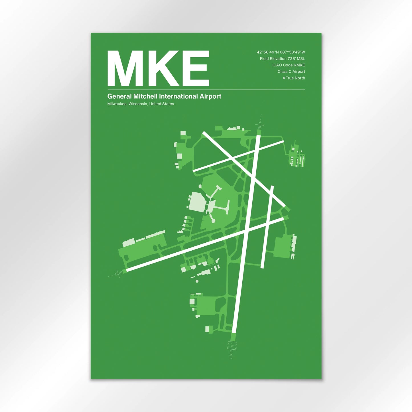 MKE | Milwaukee - Overland Green - 12×18" - No Frame